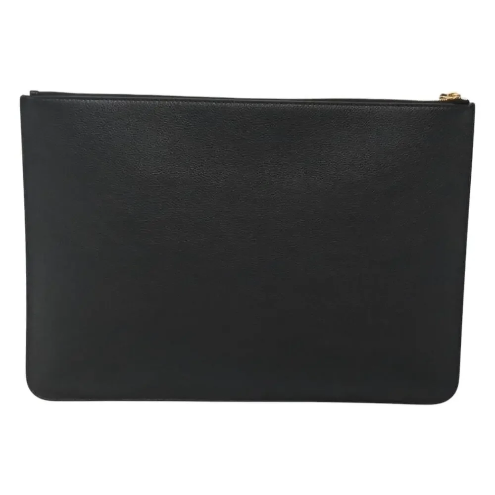 Balenciaga Leather Clutch Bag Black